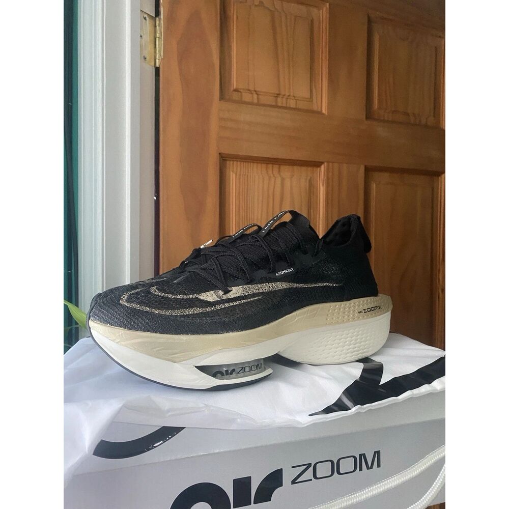 Nike Air Zoom AlphaFly Next % 2 Black Gold Sail Men Size 12.5 Running